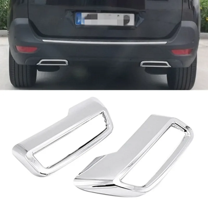 22 for Peugeot 3008 5008 Allure 2017 - 2019 Exhaust Pipe Tail Cover ABS Rear Exhaust Muffler End Pipe Cover Decoration Trim