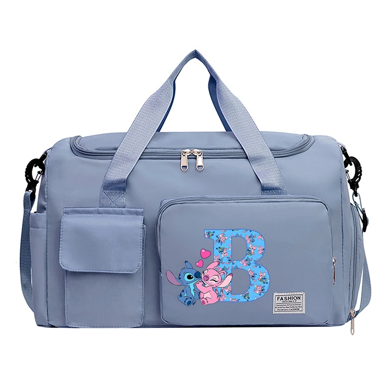 Stitch Disney Adult Tote Travel Bag Cartoon Letter HandBag New Large Capacity Storage Bags Gym Duffle Pack with Shoe Compartment