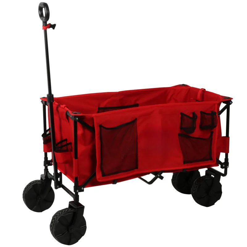 

Очень большой складной фургон Hazel Creek с удлиненной ручкой, высота 50,5 дюйма для кемпинга и пляжа на открытом воздухе