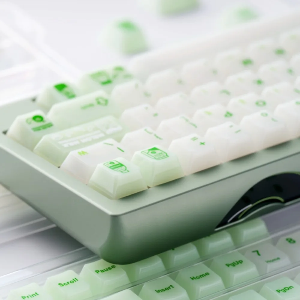 SOULCAT Hami Melon Milk Design Keycaps Cherry Profile Original Factory Height PC Keycaps Glossy Translucent Pc Accessories Gifts