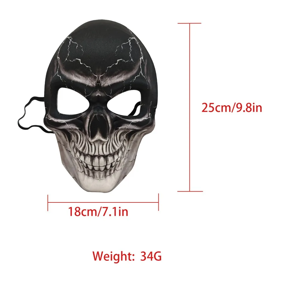 Kreative 3D Halloween Maske weiche verstellbare Schädel Gesichtsbedeckung Requisiten Cosplay Kostüm Geister Schädel Maske Unisex