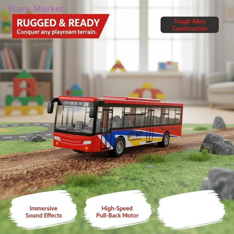 1:64 Alloy City Bus Model Vehicles City Express Bus Double Buses Diecast Vehicles Toys Funny Pull Back Car Children Kids Gifts