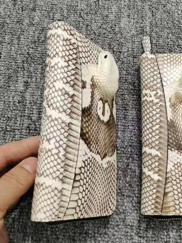 Men Genuine Leather Wallet High Quality Snakeskin Personality Handbag Clutch Male Designer Casual Fashion Long Purse Card Holde - view 3