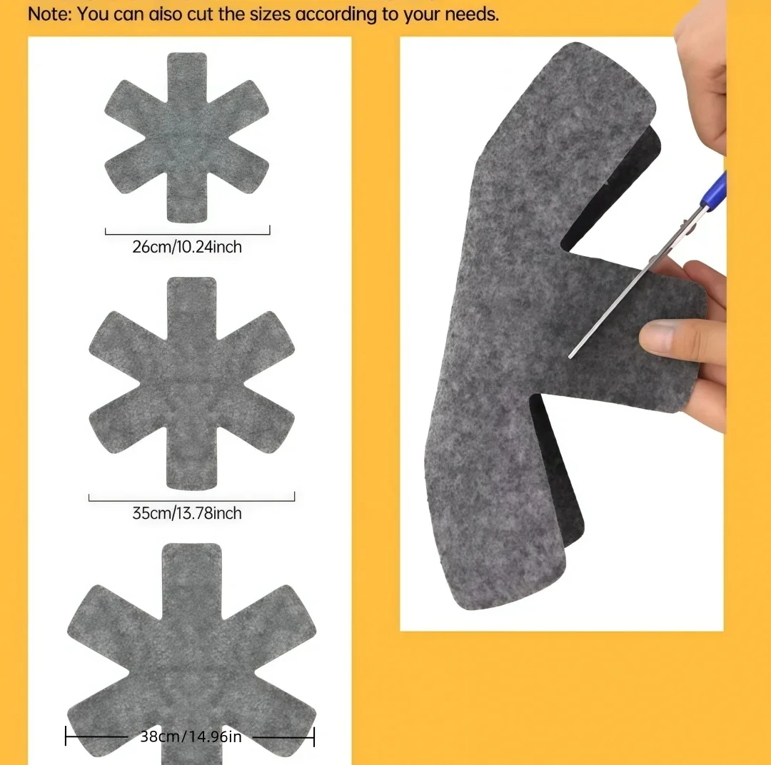 5/10PCS 26/35/38cm Felt Pan Protectors Cookware Separator Pads for Stacking Pots Pans Plates Scratch Protection