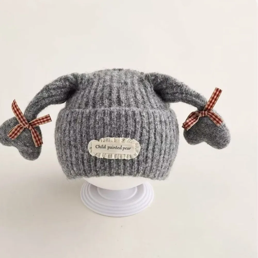 Stylish Double Braid Design Knitted Beanie Hat Heart Shape Size Hat Korean Style Warm Material Wool Cap Cold Weather