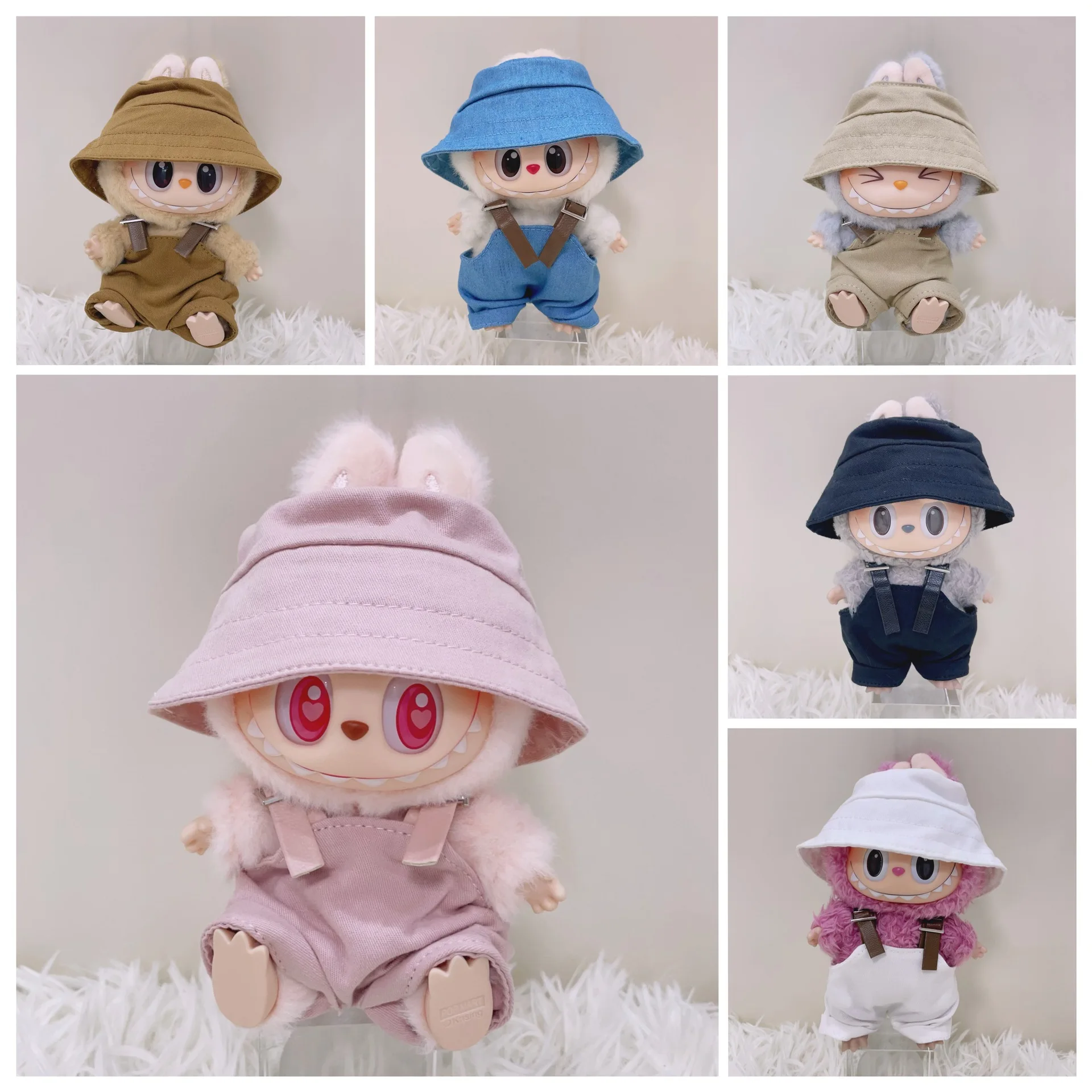 

17cm Labubu Doll Clothes 1st-3rd Gen Overalls Set Labubu Outfit Doll Clothing Accessories Cute Doll Clothes Set