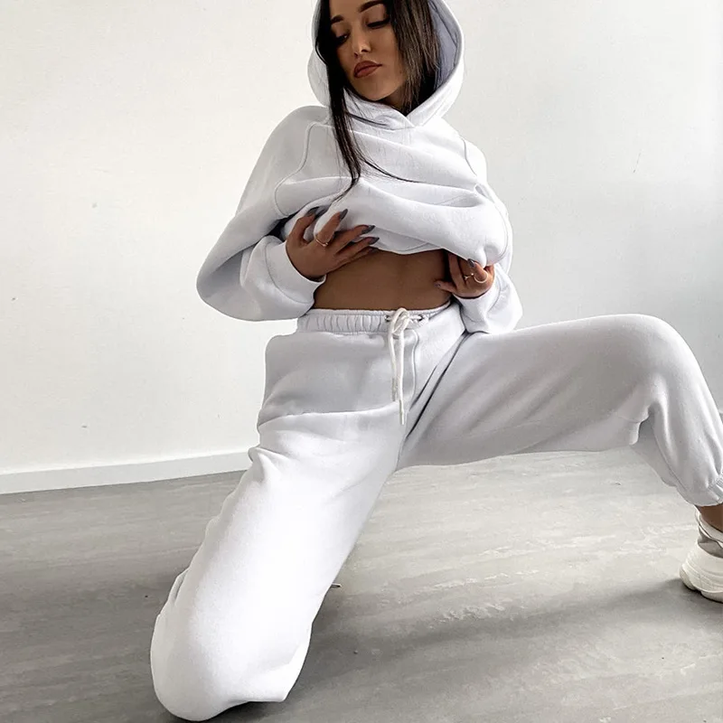

Loose Long Sve Hoodie And Pants Women's Casual Sportswear Set Autumn Winter Faion Comfortable Breathable Anti-Wrinkle