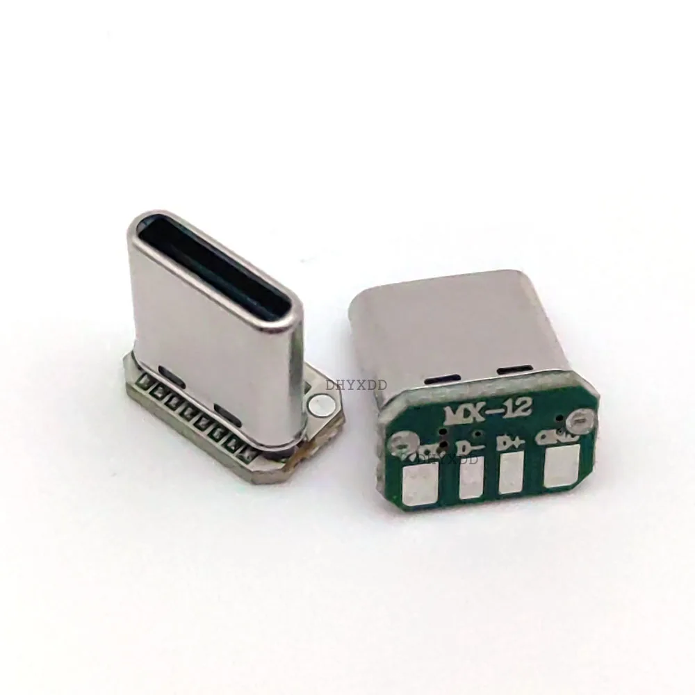 1-10Pcs USB 3.1 Type C Vertical Patch Board 16pin 4 Welding Wire Data Band PCB USB Board Male Head 16P Usb C Connector