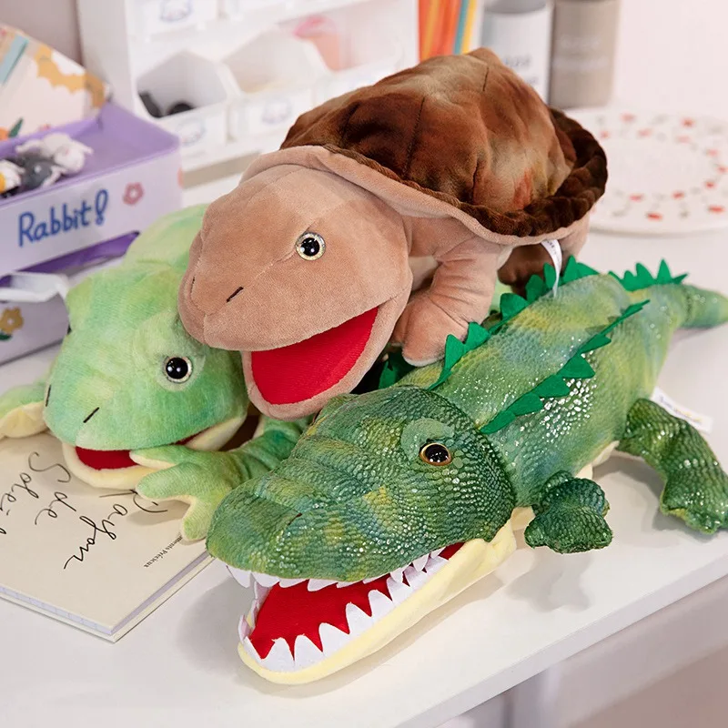 Simulated Land Animal Plush Hand Puppet Turtle Salamander Lizard Snake Frog Crocodile Creative Hand Puppet Gift For Boy And Girl