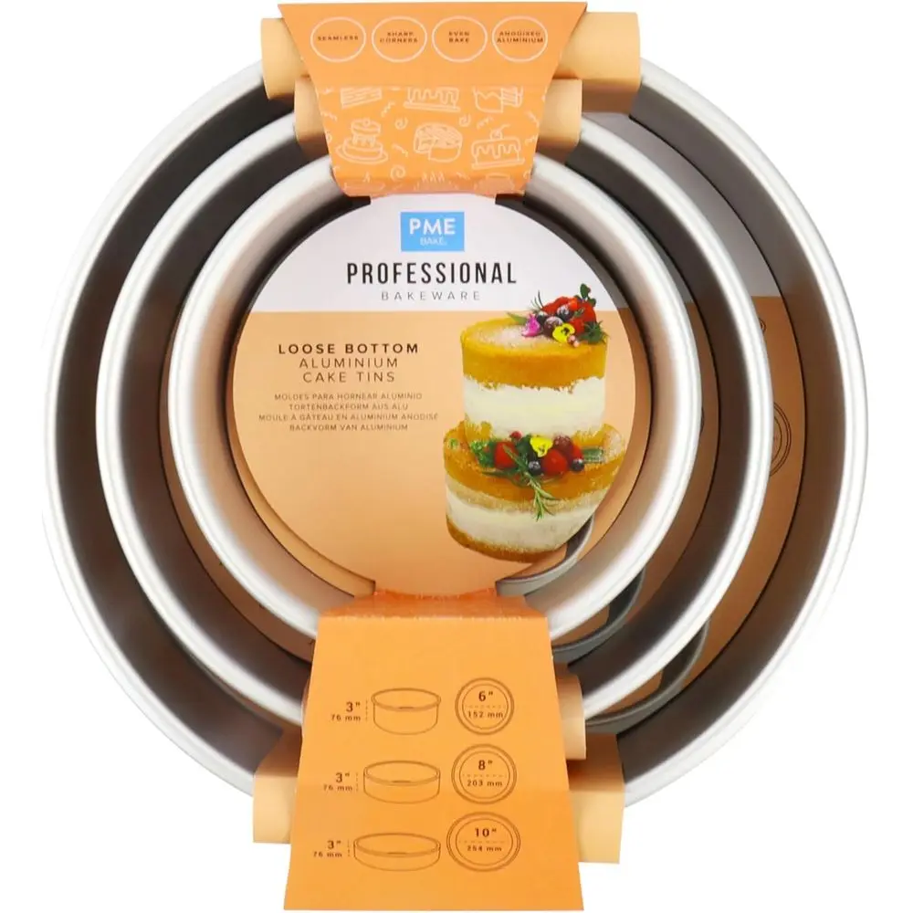 

Triple Set of 3-Inch Deep Non-Stick Round Cake Pans