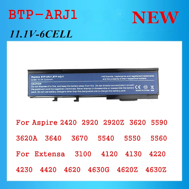 Laptop Battery For ACER Aspire 2420 2920  2920Z 3620 3620A 3640 3670 BTP-AMJ1  BTP-ANJ1 BTP-AOJ1 BT.00603.012  BT.00604.006