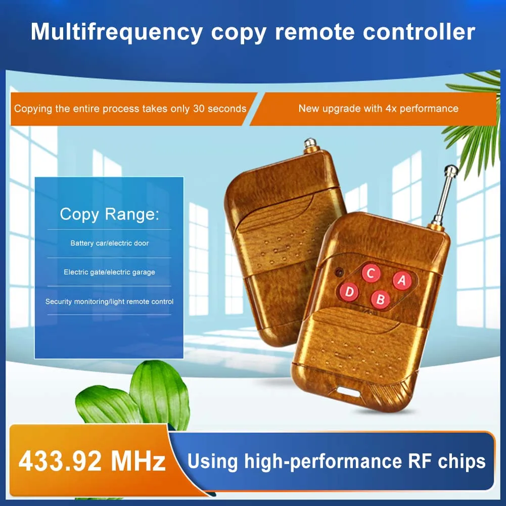استنساخ عن بعد 433.92 ميجا هرتز نسخة جهاز التحكم عن بعد العالمي الناسخ مفتاح حساسية عالية للتحكم في ضوء شاشة الأمن