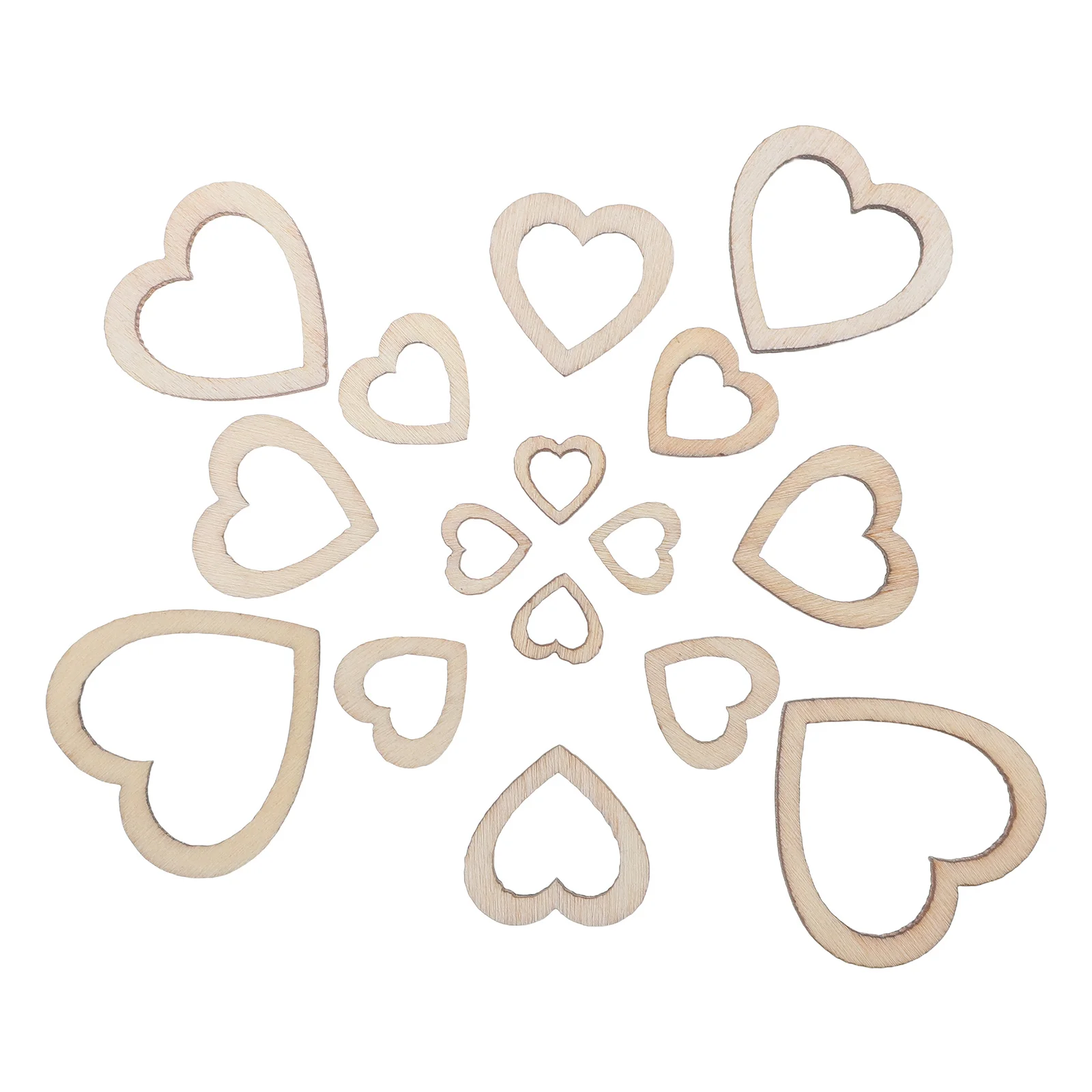 

300Pcs Wooden Heart Cutouts Mini Natural Hollow Heart Shapes Unfinished for Valentine Wedding Party DIY Crafts Decor