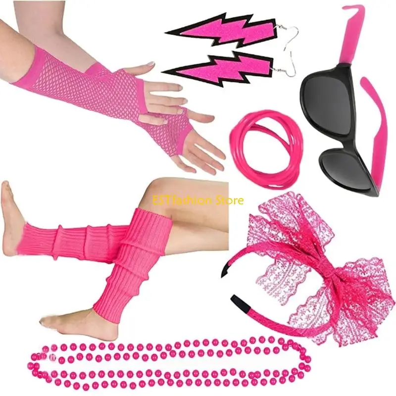 y5gc-llamativos-pendientes-diadema-los-anos-80-guantes-muneca-calentadores-piernas-para-fiesta-elegante