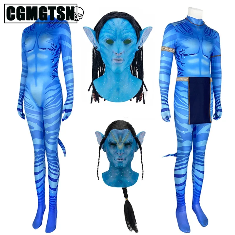 CGMGTSN Movie Avatar The Way of Water Alien Cosplay 3D Jumpsuit Women Men Bodysuit Suit Zentai Jumpsuits Halloween Party Costume