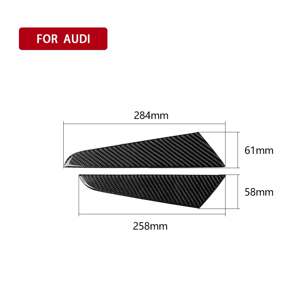 Console in fibra di carbonio pannello laterale decorazione cornice copertura adesivi per lo Styling dell'auto Trim 2 pezzi per Audi A3 13-17 accessori Auto