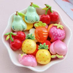 12Pcs New Cute Resin Strawberries, Pineapples, Cherries Fruit Flat Back Scrapbooking DIY Jewelry Craft Decoration Accessorie