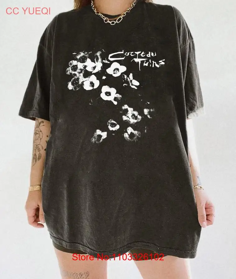 Винтажная эстетичная женская футболка с цветочным принтом Cocteau Twins, рубашка Cocteau Винтажная эстетичная женская футболка с цветочным принтом Cocteau Twins, рубашка Cocteau