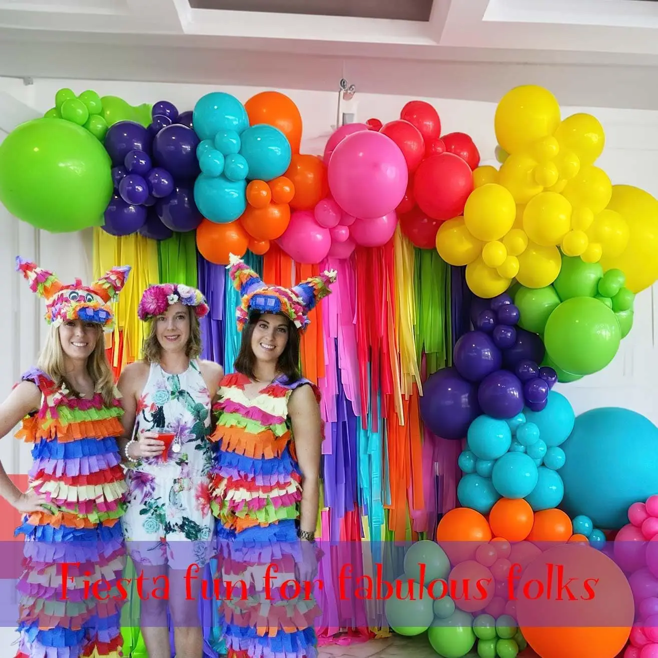 Mexican Carnival Colorful Rainbow Balloon Garland Arch Set 145 Pieces Mexican Independence Theme Holiday Birthday Shower Party Supplies Decoration