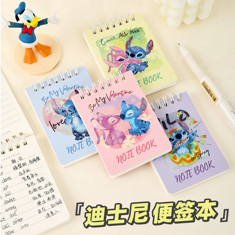 4pcs/set Disney Sticky Notes Cartoon Cute Stitch Mickey Tearable Blank Draft Thickened Notebook Student Stationery Wholesale