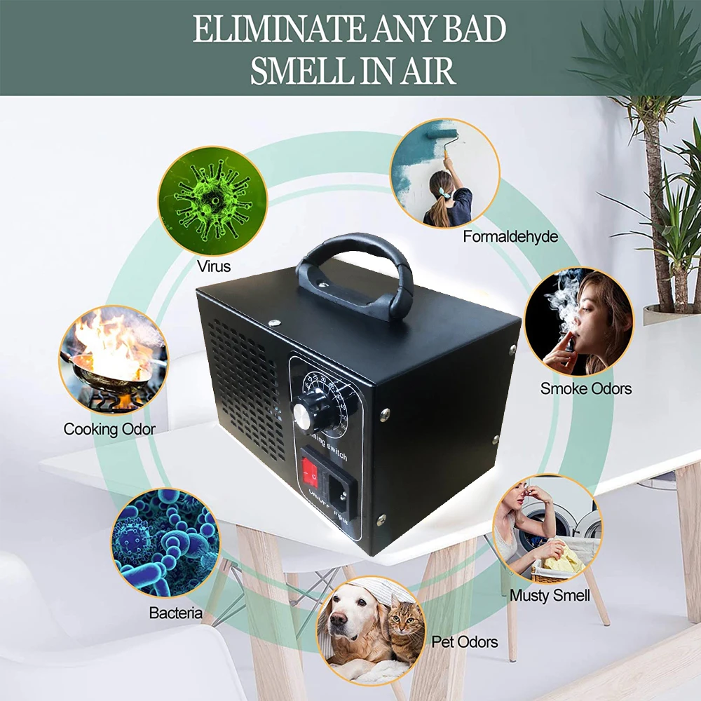 مولد الأوزون 60,000 ملغ مزيل الروائح الكريهة لتنقية الهواء الصناعية O3