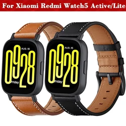 22mm Bracelet For Redmi Watch 5 Lite Watchband Leather Strap For Redmi Watch 5 Active Smartwatch Correa Replacement Watchband
