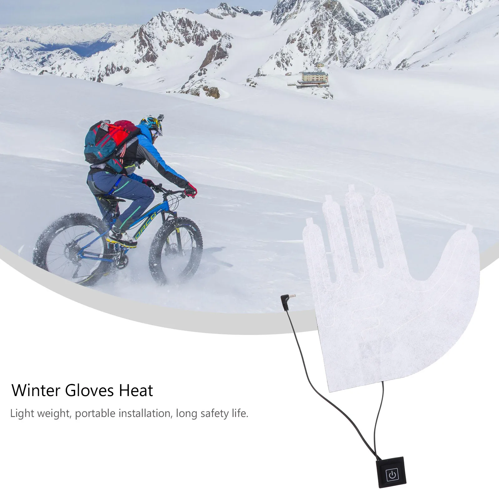 

1 Pair Portable Powered Gloves Heating Pad Composite Metallic Cellosilk Lightweight Waterproof Foldable Soft