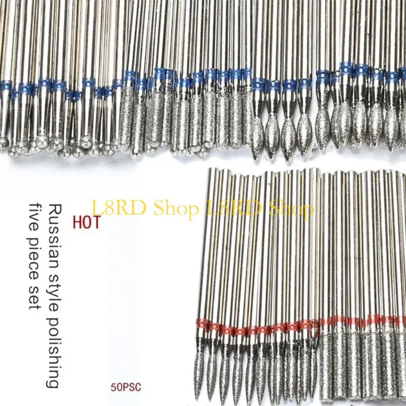 

L8RD 50x Drill Bits Cuticle Drill Bit Professional Cuticle Clean Drill Bit Safety Remove Cuticle Dead Skin Cleaner
