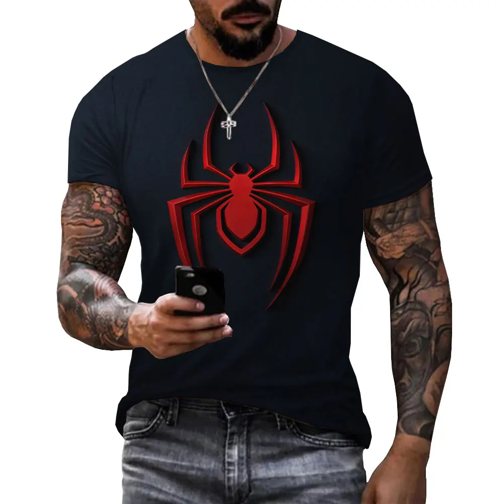 New Fashion Spider Logo graphic t shirts Men Casual Personality Cool 3D Printed Tees Summer Outdoor Sports Short Sleeve Tops