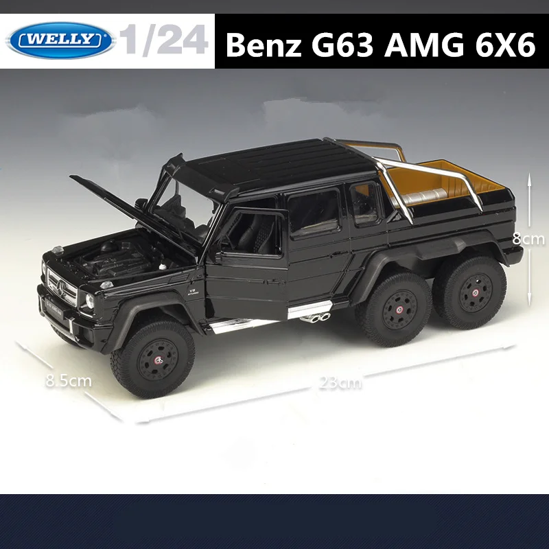 WELLY 1:24 Mercedes-Benz G63 AMG 6*6 modello di auto in lega diecast e giocattolo in metallo fuoristrada modello di auto simulazione regali per