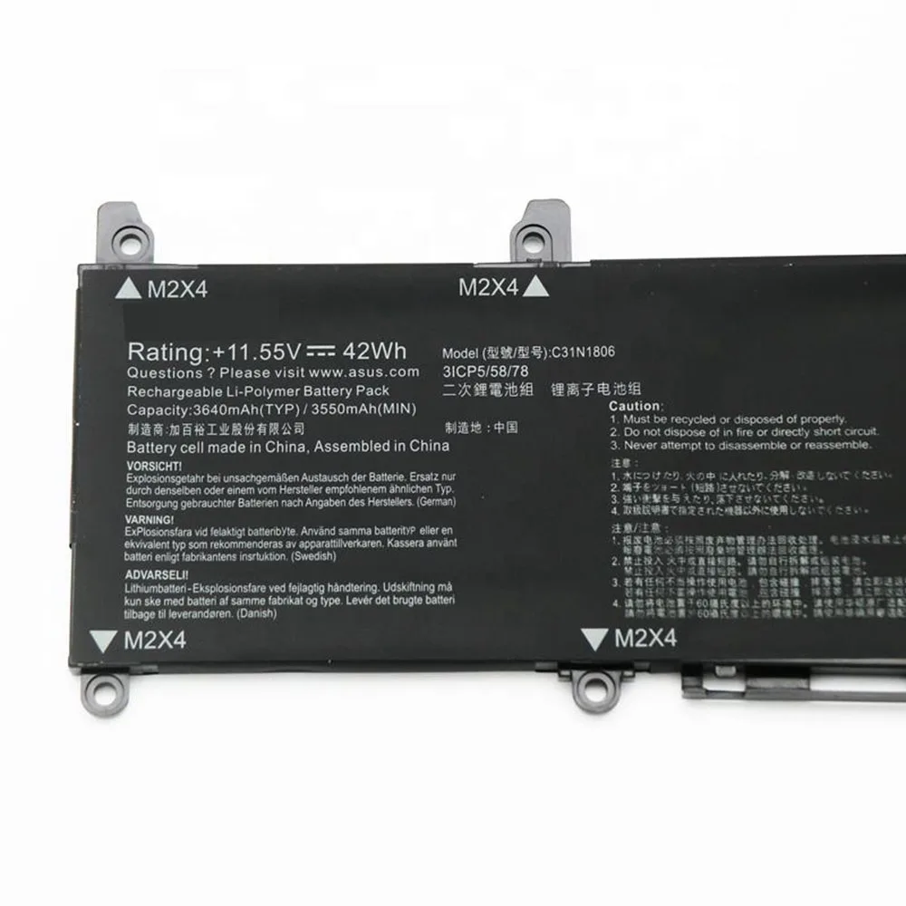 New Genuine Original C31N1806 11.55V 42Wh Laptop Battery for Asus adol 13 13F 13FA 13FN 13U 13UN K330FA I330FN 3ICP5/58/78