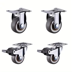 4 Pcs 1.5 inch Furniture Castor Heavy Duty Caster Wheels Soft Rubber Universal Wheel Swivel Caster For Trolley Kitchen Cabinet