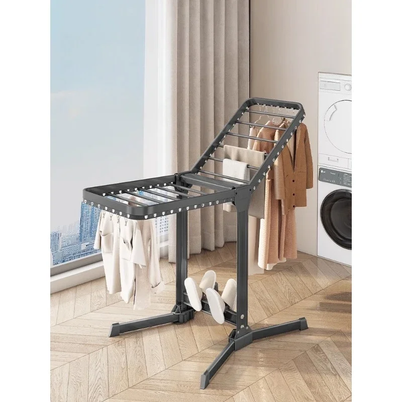 Folding drying rack household does not occupy an area, movable drying rack space saving artifact