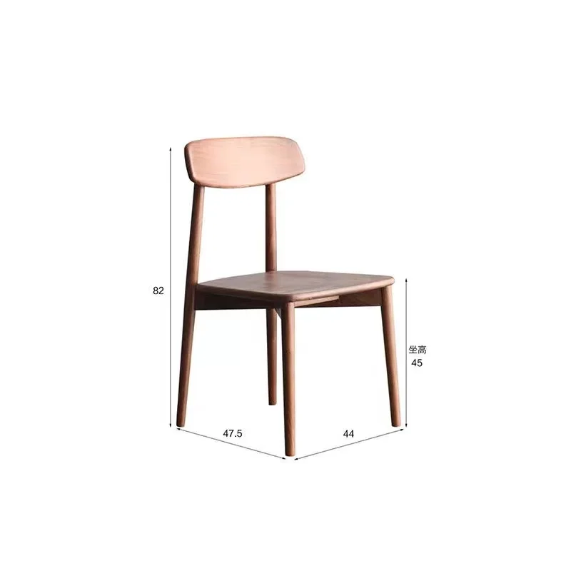 North American black walnut dining chair Modern simple cherry wood solid wood desk chair Household small apartment white