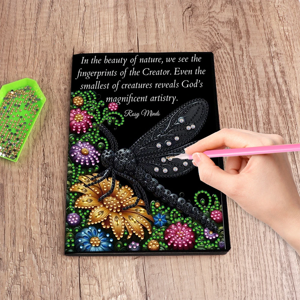 DIY الماس الفن دفتر يوميات دفتر ملاحظات بغلاف مُجلّد 60 صفحة الماس الفن دفتر أطقم A5 للبالغين المنزل مكتب الفن الرسم #6