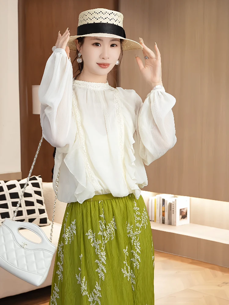 

Женская рубашка больших размеров с длинным рукавом, простой дизайн с текстурой под дерево, универсальная, модная, весна-лето, новый стиль, для повседневной носки