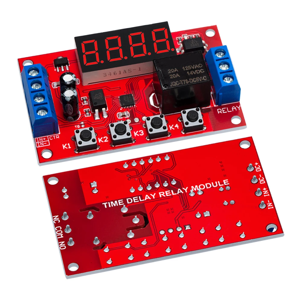 تيار مستمر 5 فولت 12 فولت 24 فولت 10A قابل للتعديل تأخير الوقت وحدة التتابع LED الرقمية توقيت التتابع الموقت تأخير الزناد التبديل الموقت التحكم التبديل