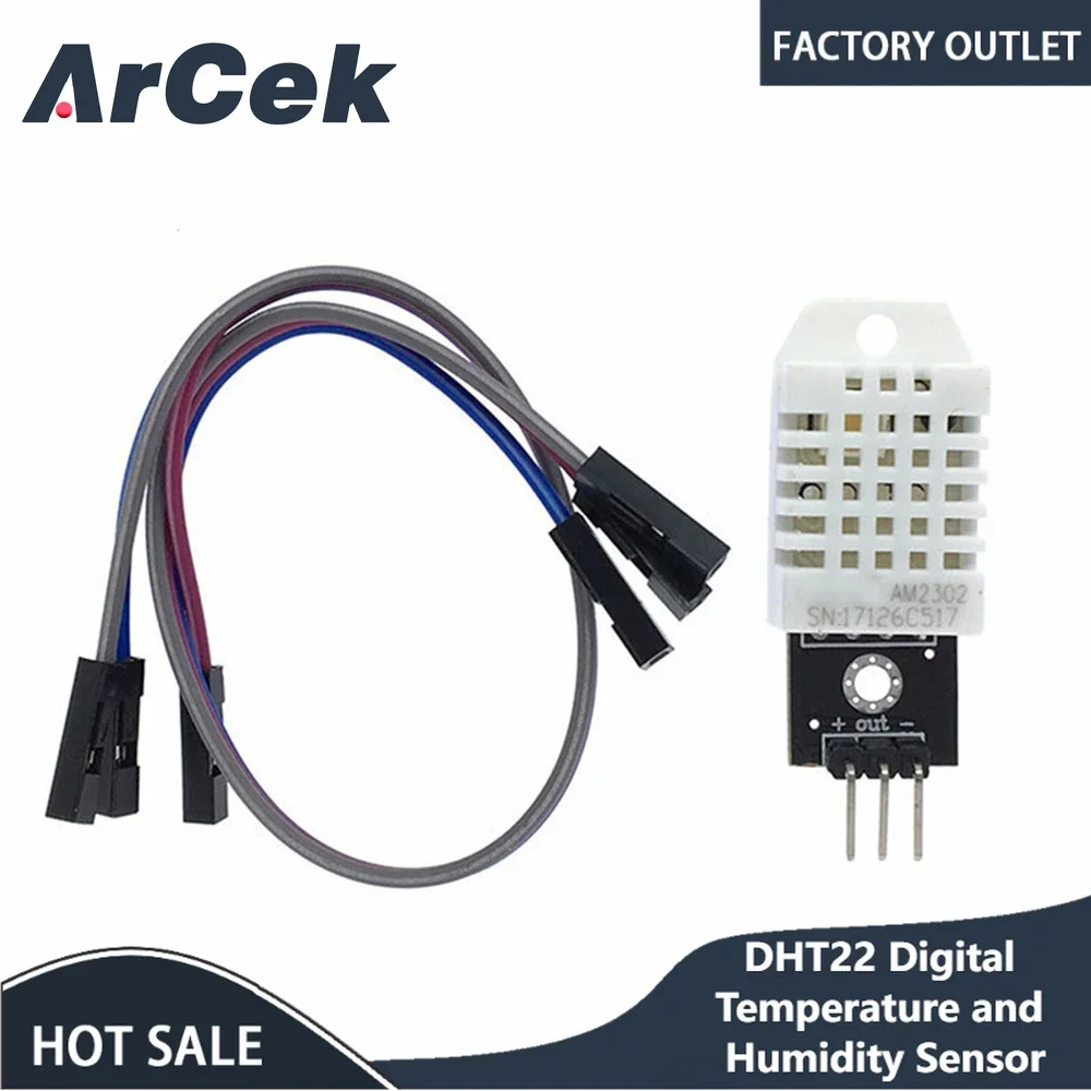 DHT22 Digital Temperature and Humidity Sensor AM2302 Module PCB with Cable for Arduino DIY Kit