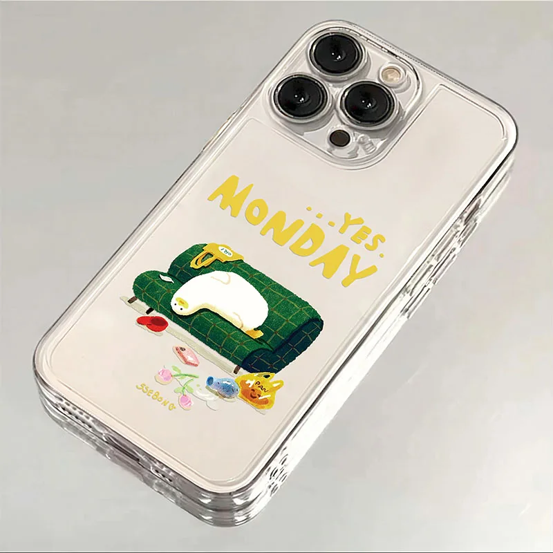 Funny Duck Phone Case For iPhone 16 15 14 13 12 11 Pro XS MAX 7 XR 8 7 Plus Clear Cover Fundas