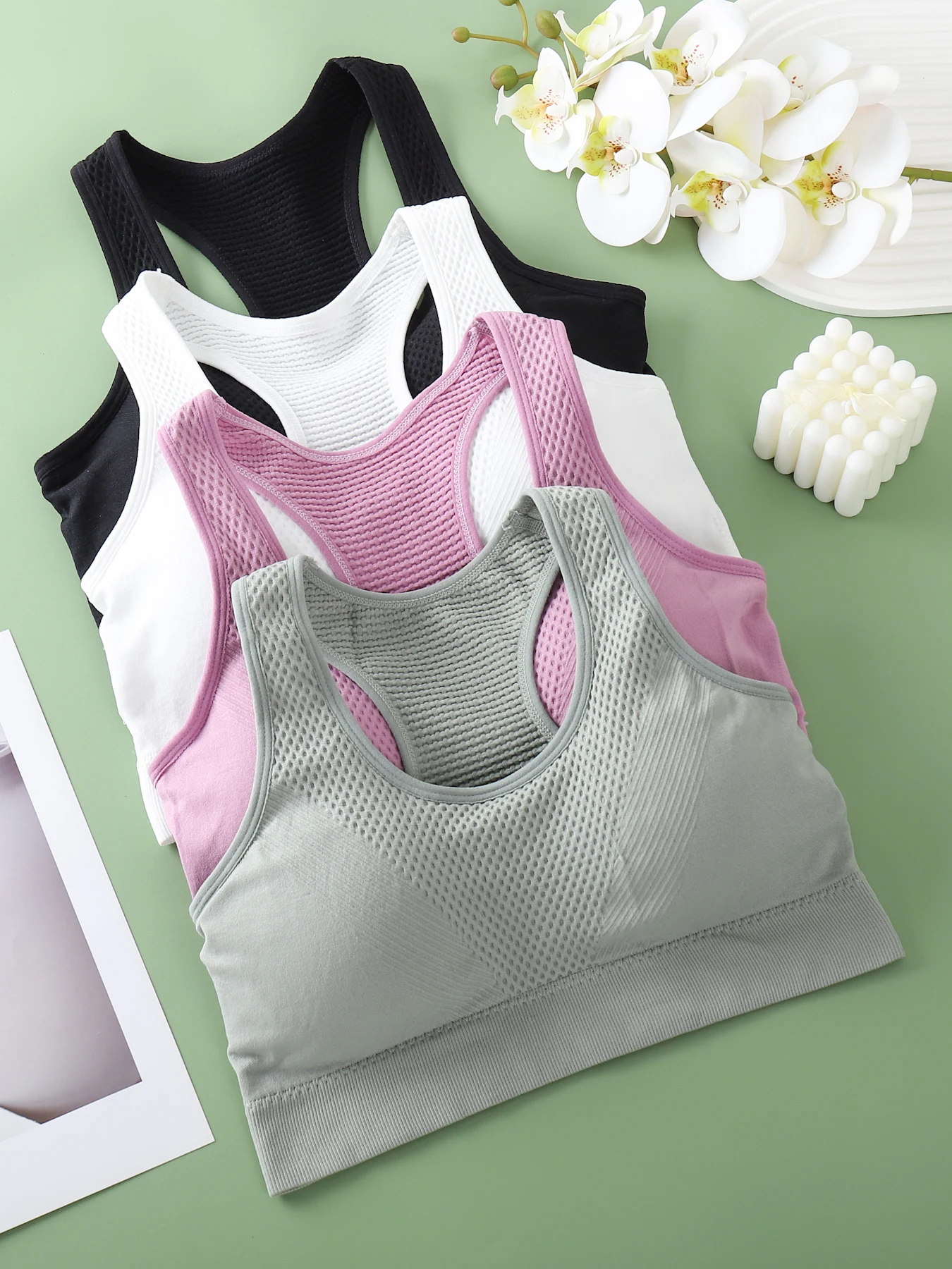 1Pcs - Women's Seamless Sports Bra - Plain and Simple Design - Skin-Friendly and Absorbent - Does Not Shed or Fade - Breathable and Comfortable - Good Support - Suitable for Sports, Running, Fitness,  image 3