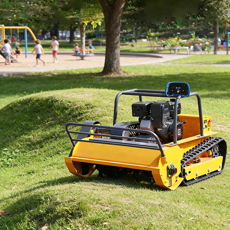 Customized all-terrain tracked remote-controlled lawn mower, specifically designed for farms and gardens, zero-rotation robot