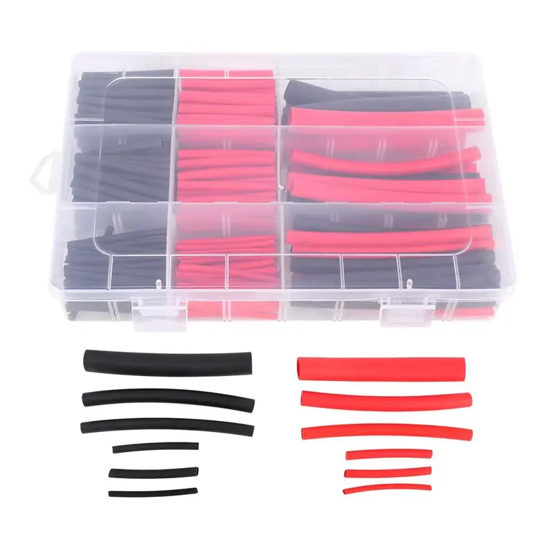 (LBER) 270Pcs 3:1 Dual Wall Adhesive Heat Shrink Tubing Kit,Marine Wire Cable Sleeve Tube Assortment Heat Shrink Tubing Tube