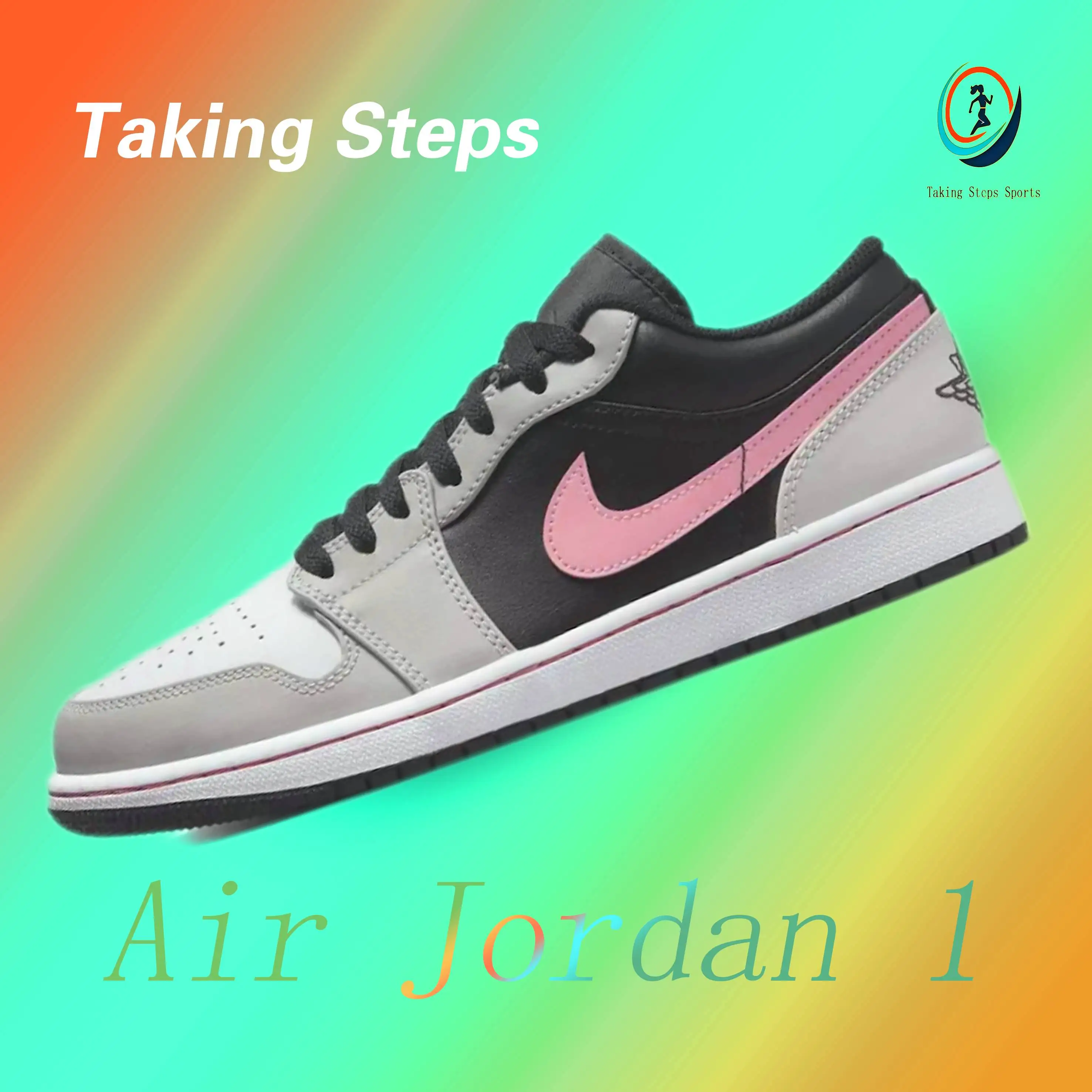 Jordan Air Jordan 1 low Trendy Low Top Retro Basketball Shoes Men's White Black Pink