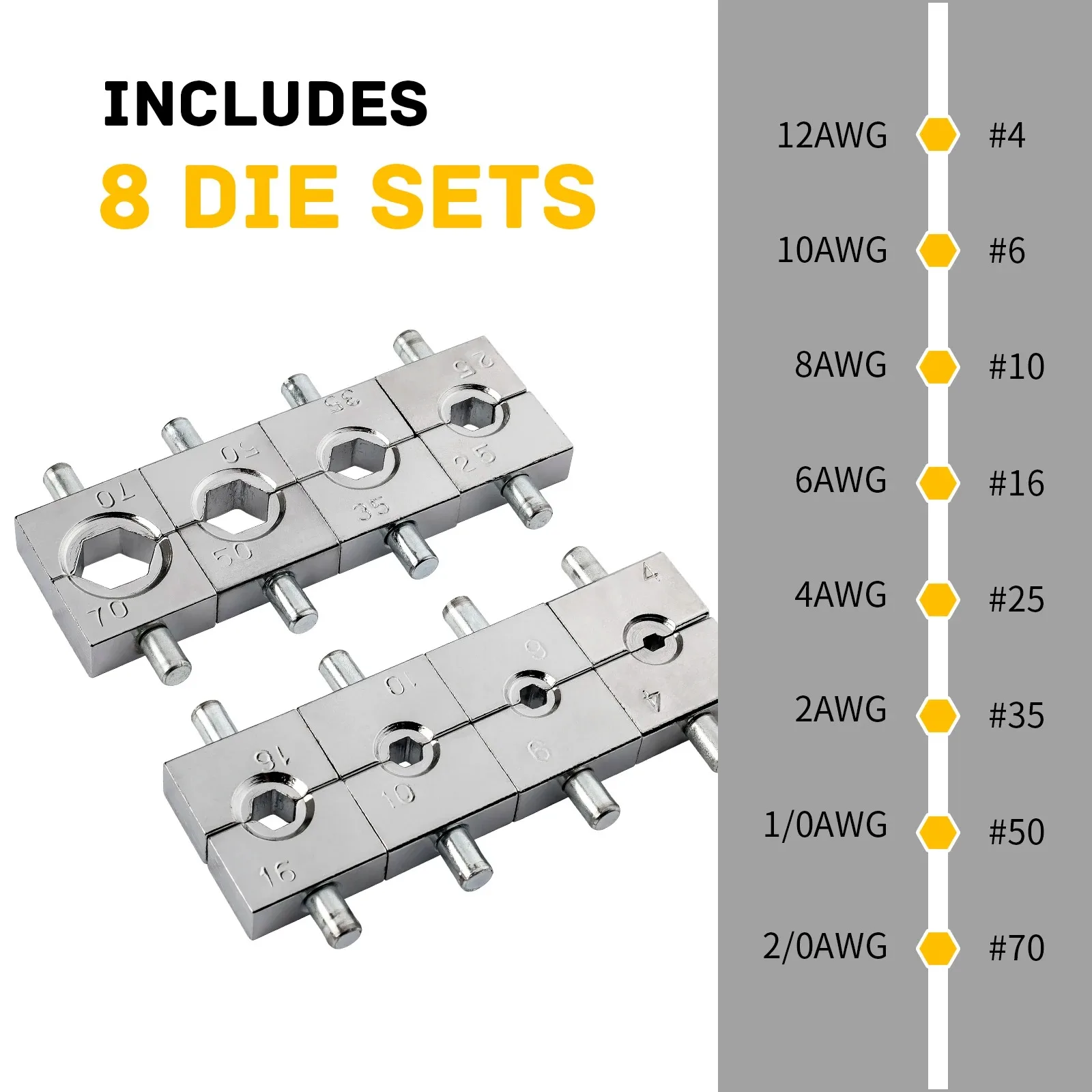 10T Hydraulic Cable Lug Crimper Kit - ขั้วต่อไฟฟ้าเครื่องมือลวดพร้อม 4-70mm2 Dies & Scissor