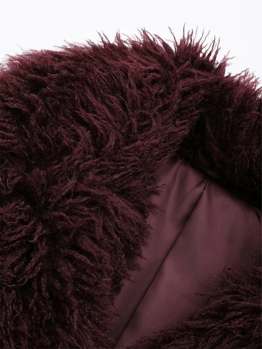 

Women Faux Fur Hooded Parka Jacket Warm Winter Long Coat Casual Solid Color Zipper Outwear Streetwear Fashion Clothing