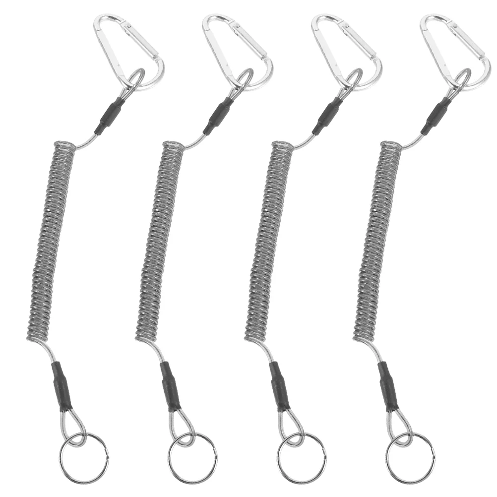 

4 Pcs Protective Spring Lanyard Fishing Miss Rope Tool Lanyards for Hand Tools Elastic