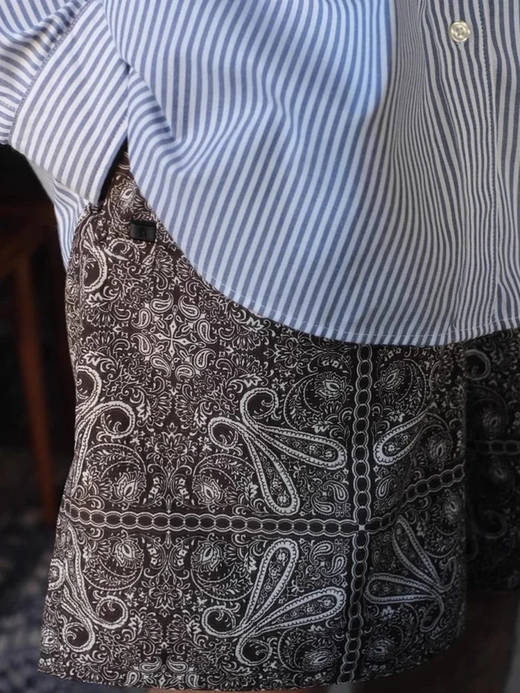 

PIER39 Cashew pattern summer loose casual drawstring shorts