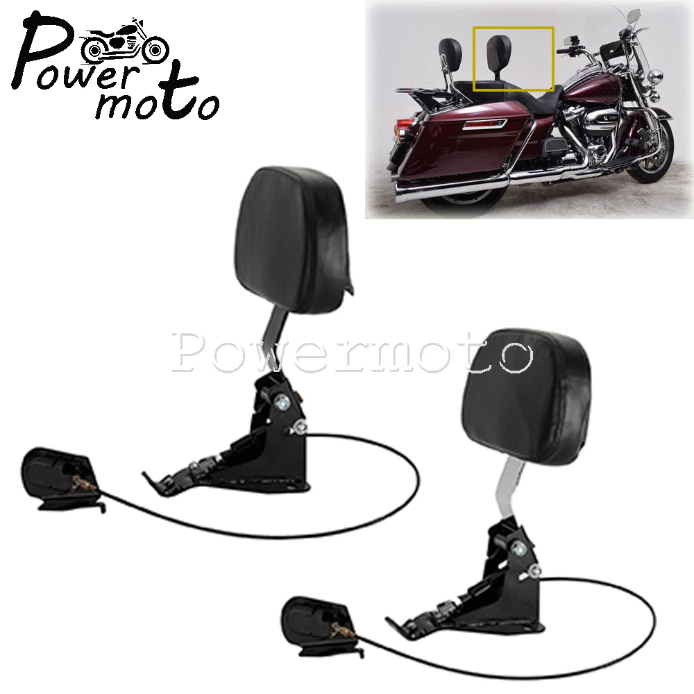 

For Harley Touring CVO Road Glide Ultra Limited FLHT FLTR FLHTK FLHTCU 09-19 Motorcycle Black Adjustable Driver Rider Backrest