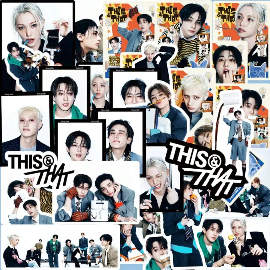 SKZ 59-teiliges wasserfestes Aufkleber-Set – „THIS & THAT“ „RUN IT“ K-POP Doodle-Aufkleber, perfektes Geschenk für STAY-Fans