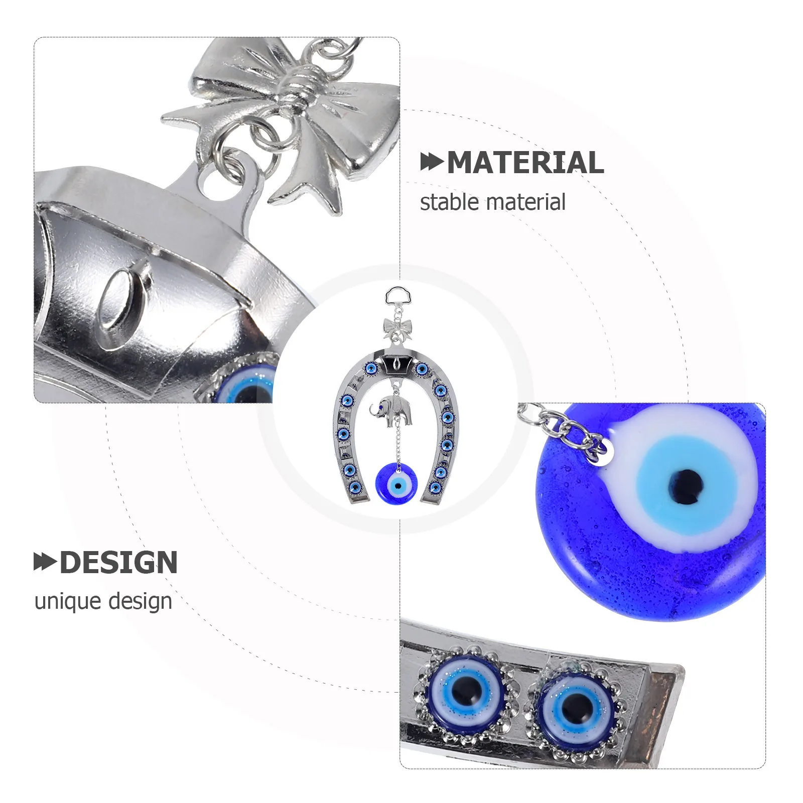 

Elephant Amulet Wall Decor Turkish Evil Eye Ornament Car Pendant Hanging Charm Blue